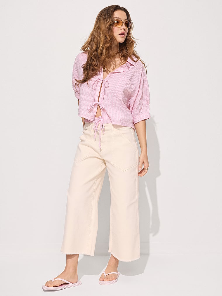 Coastal Cutie Tie-Front Sleepshirt