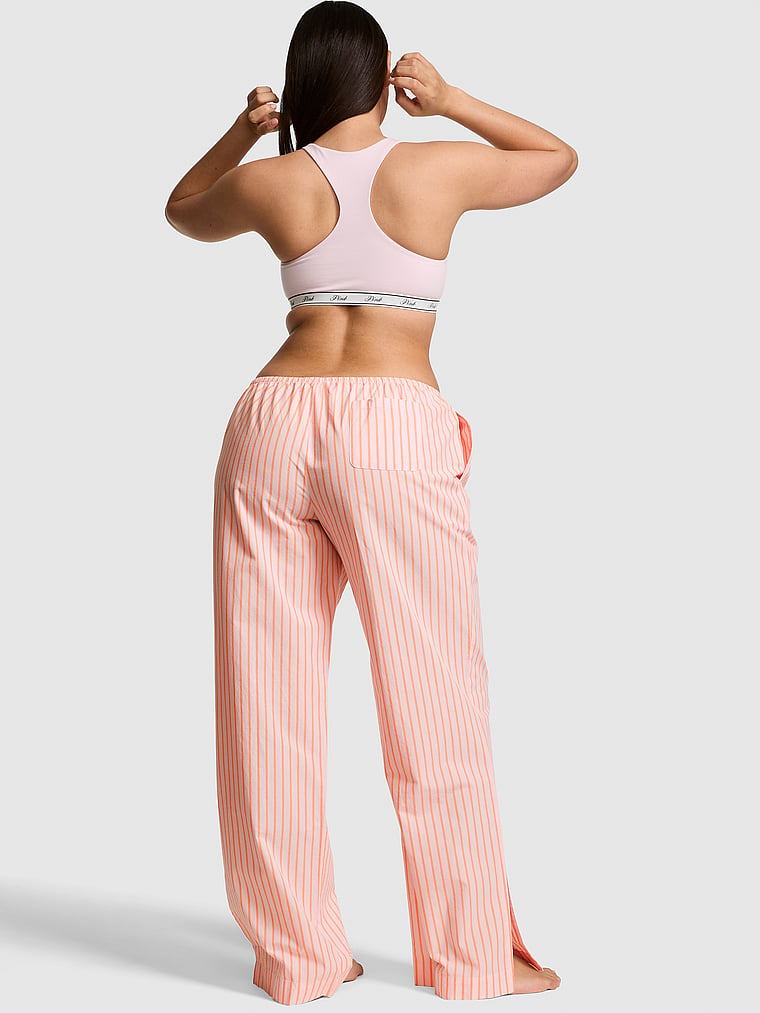 PINK Sweet Dreams Pajama Pants, Vitamin C Stripes, onModelBack, 2 of 4 Breanna is 5'8" or 173cm and wears Large