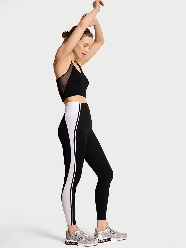 Victoria's Secret, VSX VSX Elevate™ Contour Colorblock Legging, Black & White, onModelBack, 1 of 4 Lotta is 5'10" and wears Small