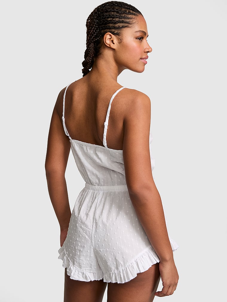 PINK Coastal Cutie Romper, White, onModelBack, 2 of 2