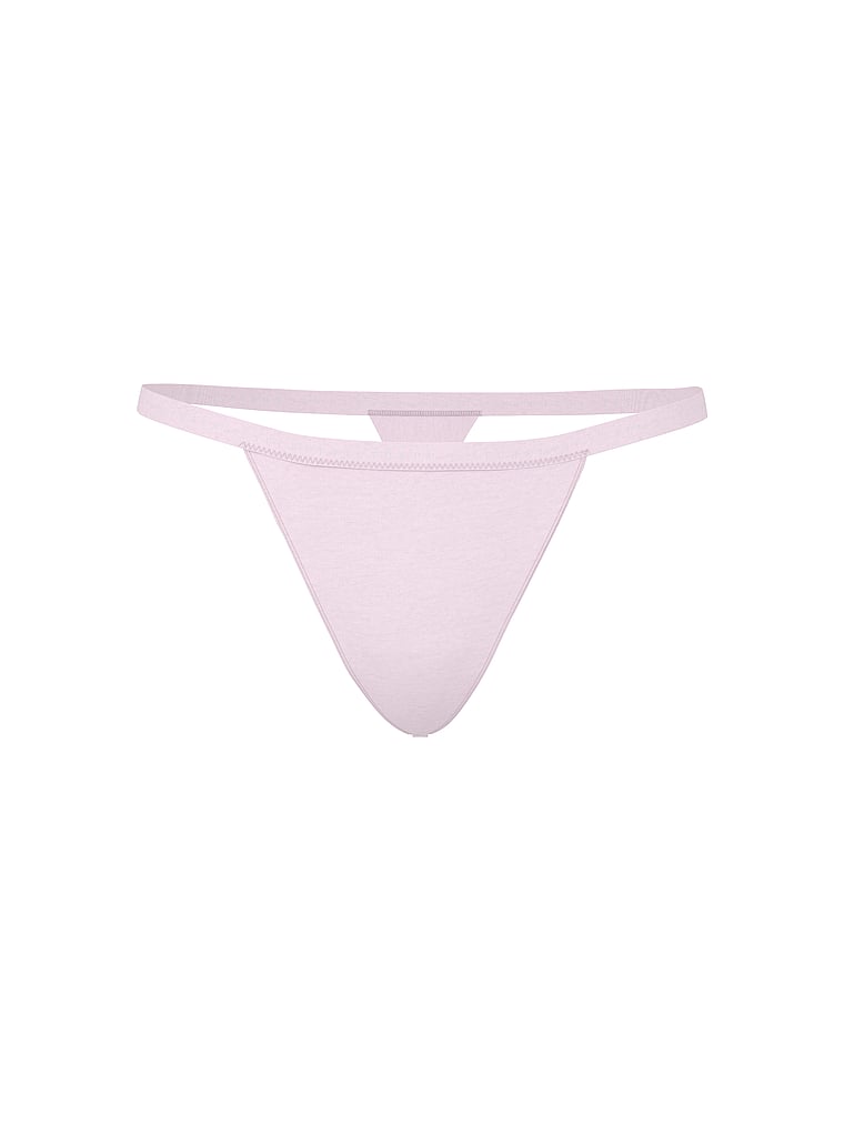Victoria's Secret, Victoria's Secret Stretch Cotton V-String Panty, Crystal Lilac, offModelFront, 3 of 3