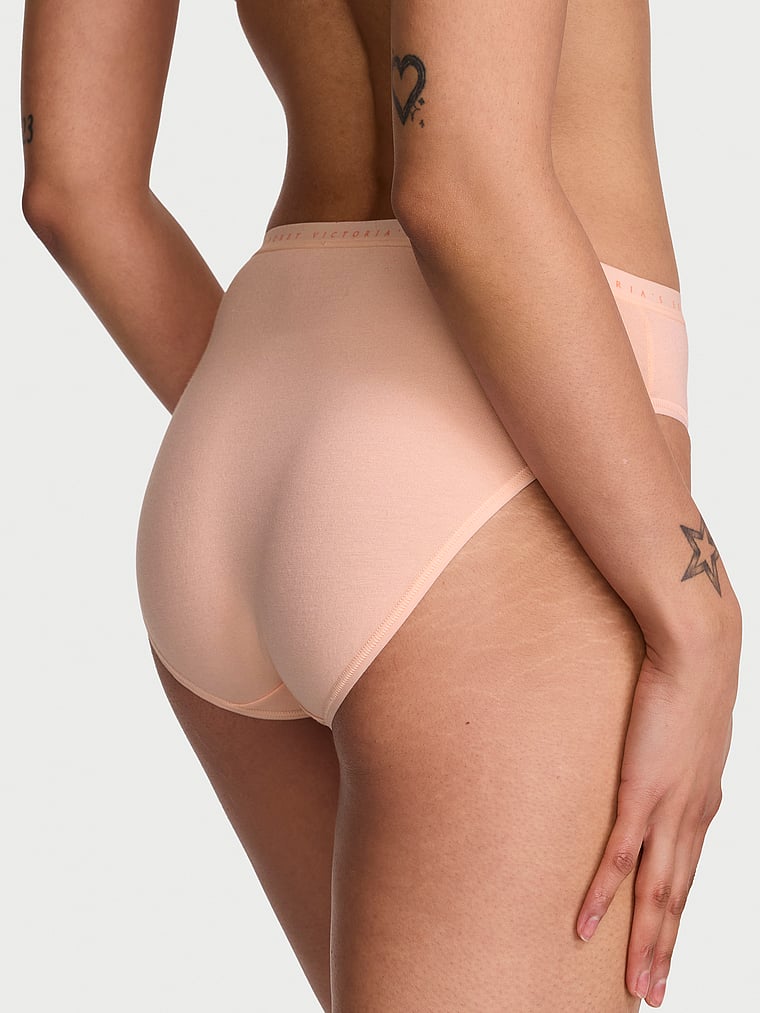 Victoria's Secret, Victoria's Secret Stretch Pointelle High-Leg Brief Panty, Pink Gin, onModelBack, 2 of 3 Anisha is 5'11" or 180cm and wears Small
