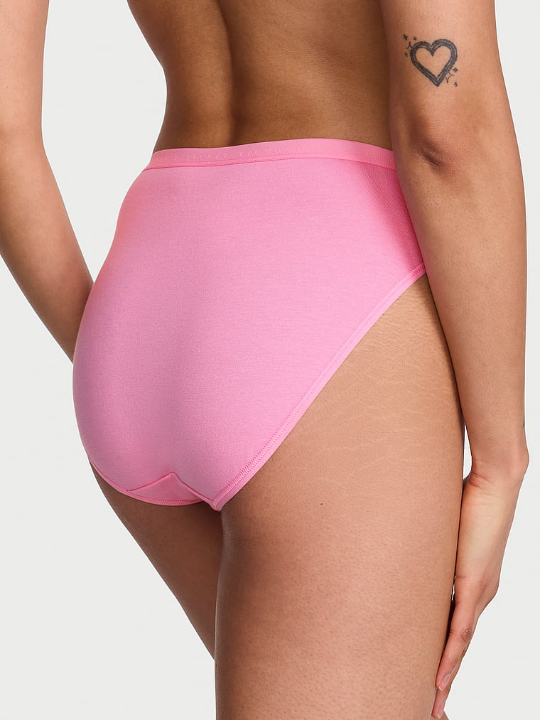 Victoria's Secret, Victoria's Secret Stretch Pointelle High-Leg Brief Panty, Pink Sugar, onModelBack, 2 of 3 Anisha is 5'11" and wears Small