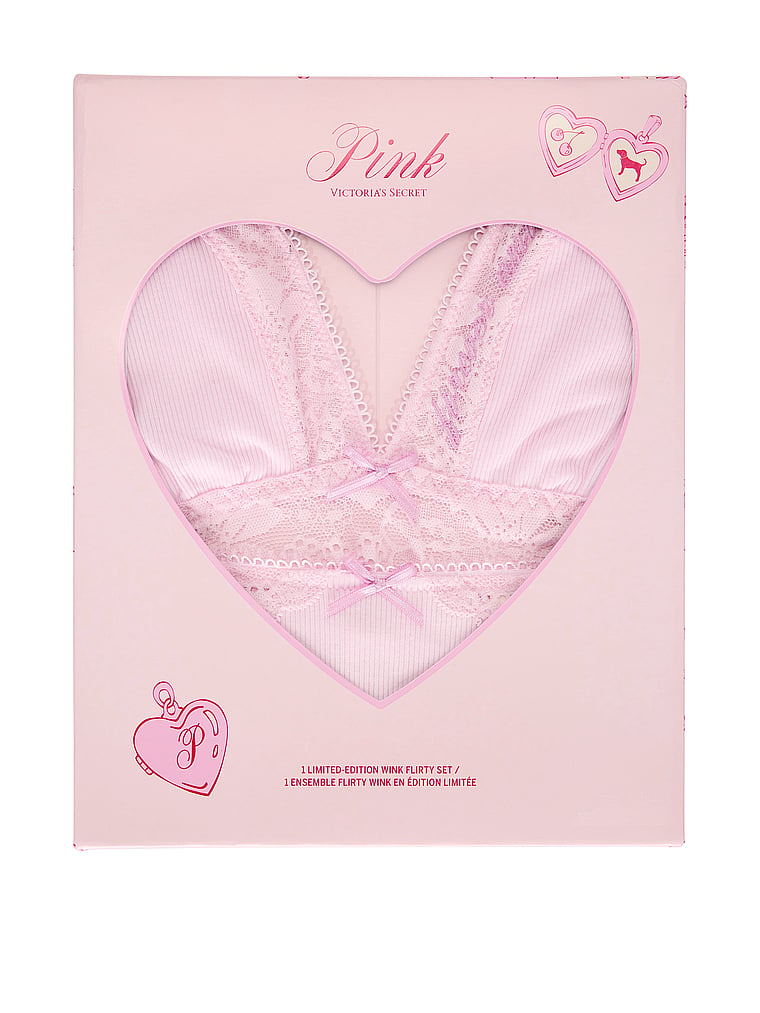 PINK Limited-Edition PINK Wink™ Flirty Gift Set, Pink Tulip Forever Lace V-Day Pack, onModelBack, 2 of 5
