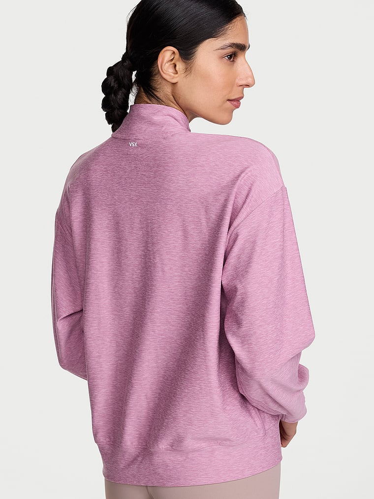 Victoria's Secret, VSX VSX New Essential Full-Zip Jacket, Violet Frost, onModelBack, 2 of 4