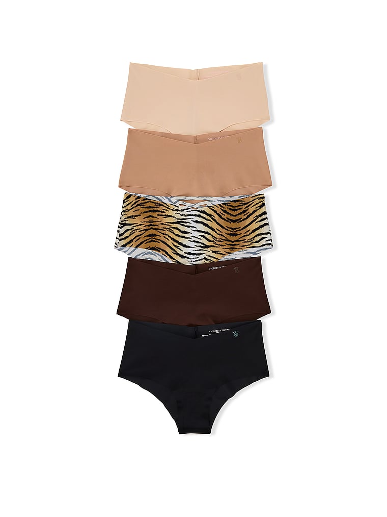 Victoria's Secret, Victoria's Secret 5-Pack No-Show Leopard Lace Cheeky Panties, Multi, offModelFront, 1 of 1