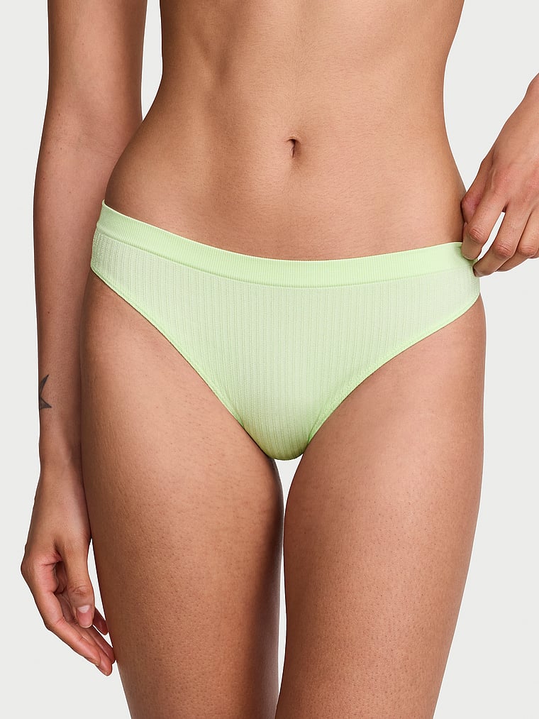 Buy Seamless Sheer Rib Thong Panty, Aloe Glow - Order Panties online - Victoria's Secret US