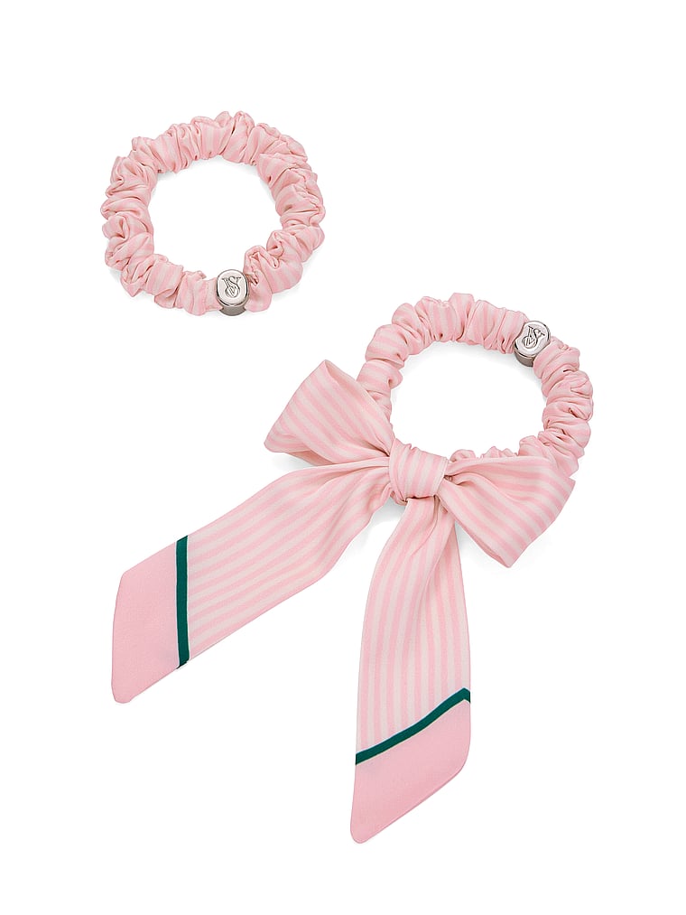 Victoria's Secret, Victoria's Secret 2-Pack Heritage Stripe Bow Scrunchie Set, Heritage Stripe, detail, 3 of 3