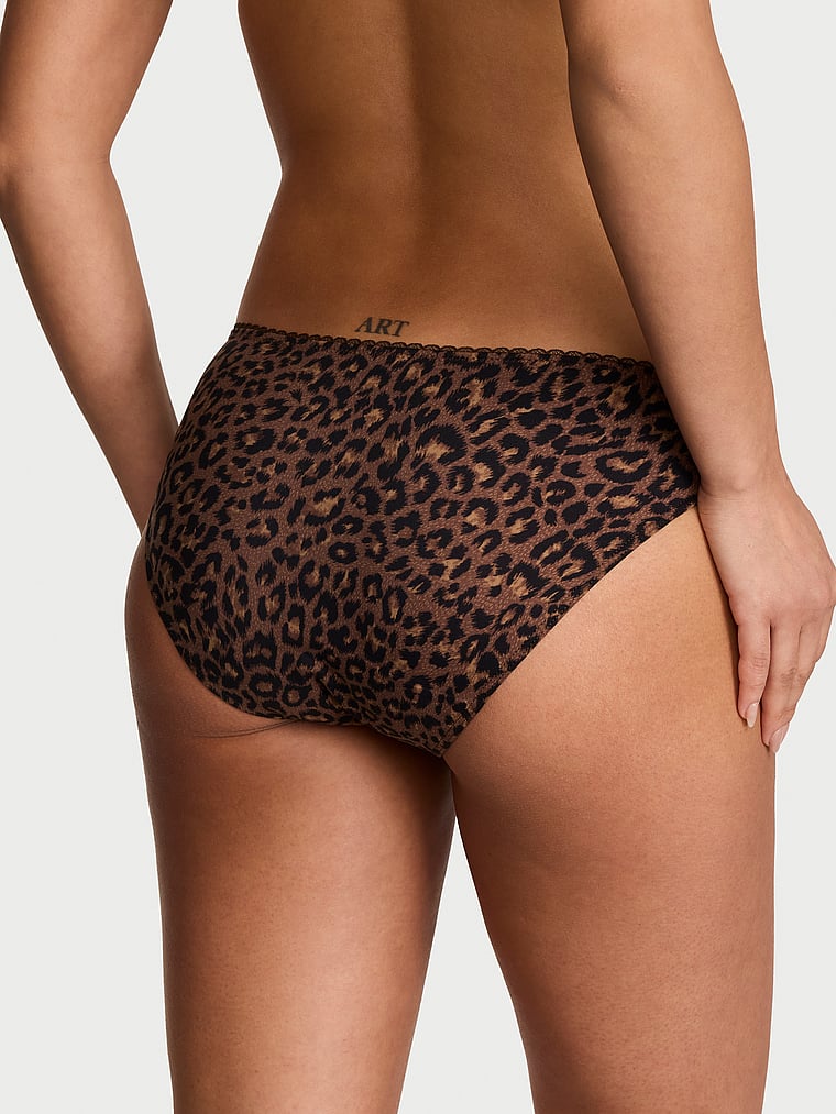 Victoria's Secret, Body by Victoria Smooth Period Bikini Panty, Ganache Leopard, onModelBack, 2 of 3 Nisaa is 5'9" and wears Small
