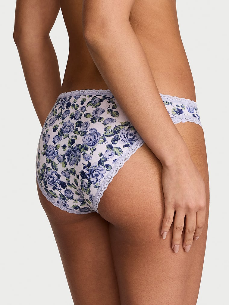 Cotton Lace-Waist Bikini Panty