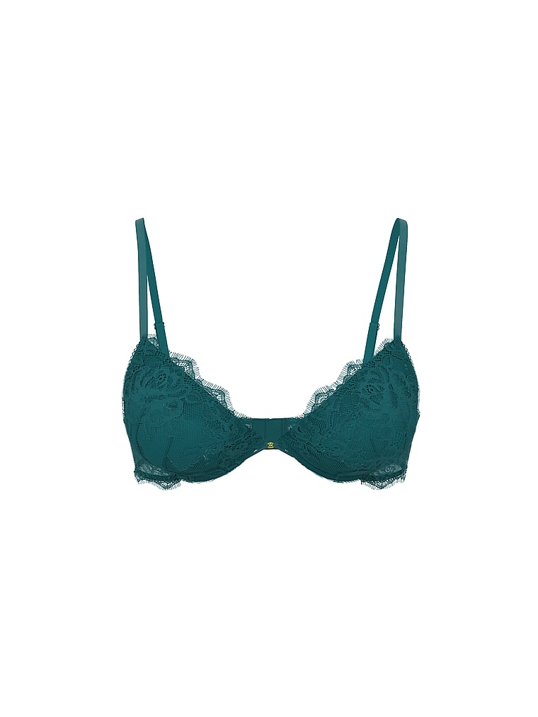 Victoria's Secret, Very Sexy Bombshell Logo Shine Strap Add-2-Cups Push-Up Bra, True Teal, offModelFront, 3 of 3