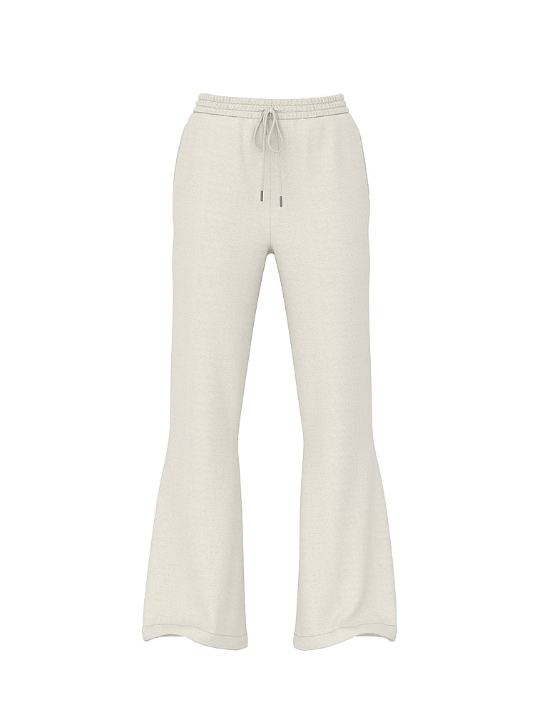 Victoria's Secret, Angel Essentials Off-Duty Terry Flare Sweatpant, Heather Natural, offModelFront, 3 of 3