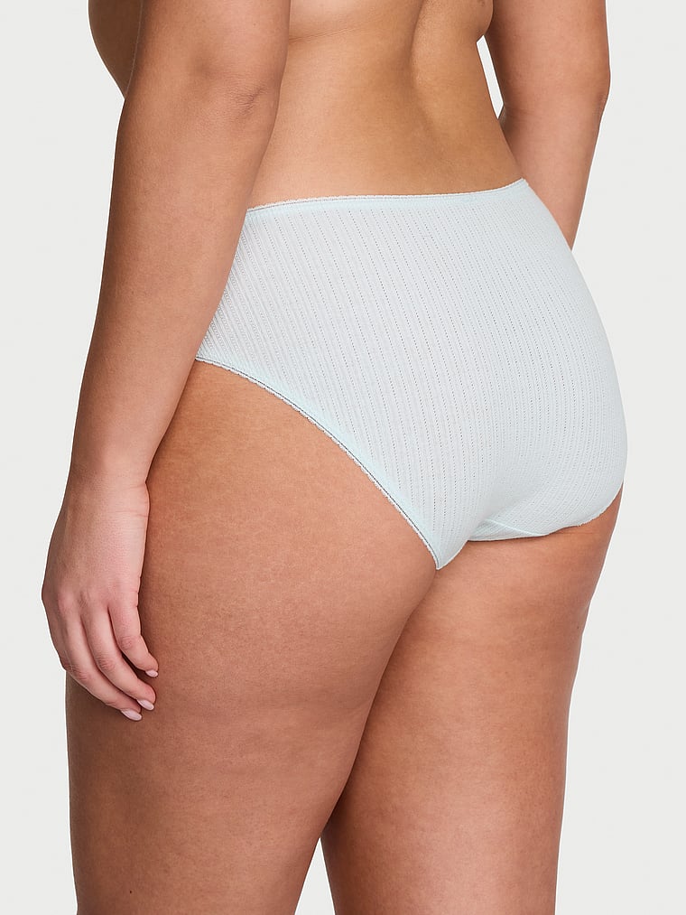 Victoria's Secret, Victoria's Secret Stretch Cotton Rib Bikini Panty, Blue Mist, onModelBack, 2 of 4 Karmi is 5'10" and wears Large