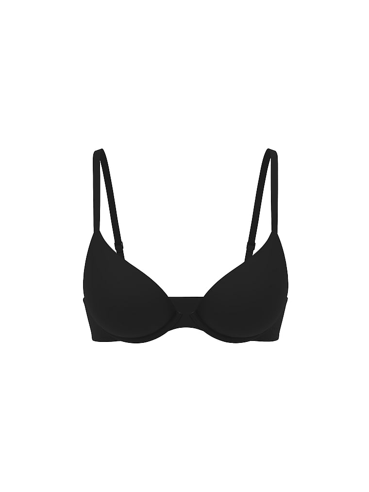 Victoria's Secret, The T-shirt Perfect Shape Smooth Push-Up Bra, Black, offModelFront, 3 of 7