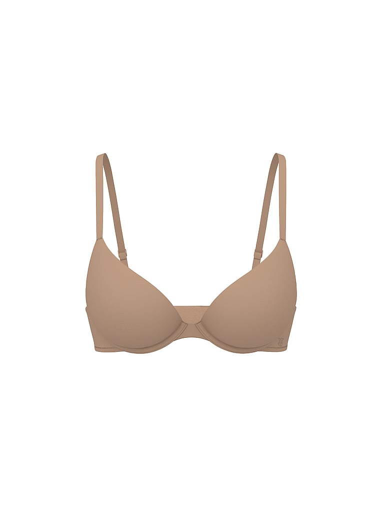 Victoria's Secret, The T-shirt Perfect Shape Smooth Push-Up Bra, Praline, offModelFront, 3 of 3
