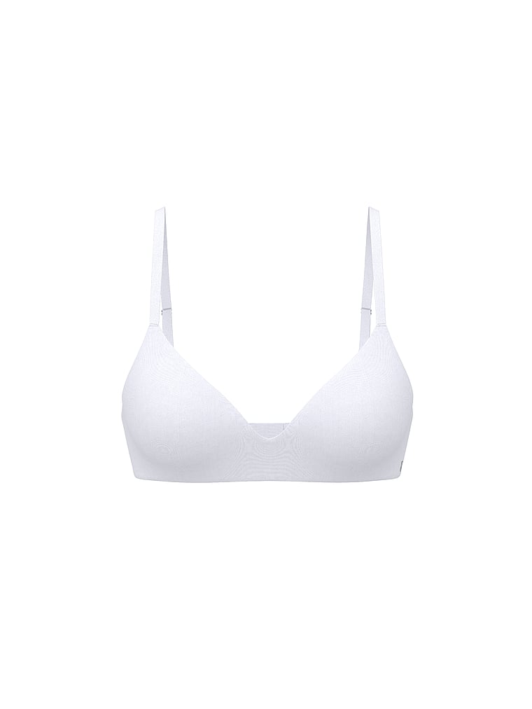 Victoria's Secret, The T-shirt Smooth Lightly Lined Wireless Bra, VS White, offModelFront, 2 of 5