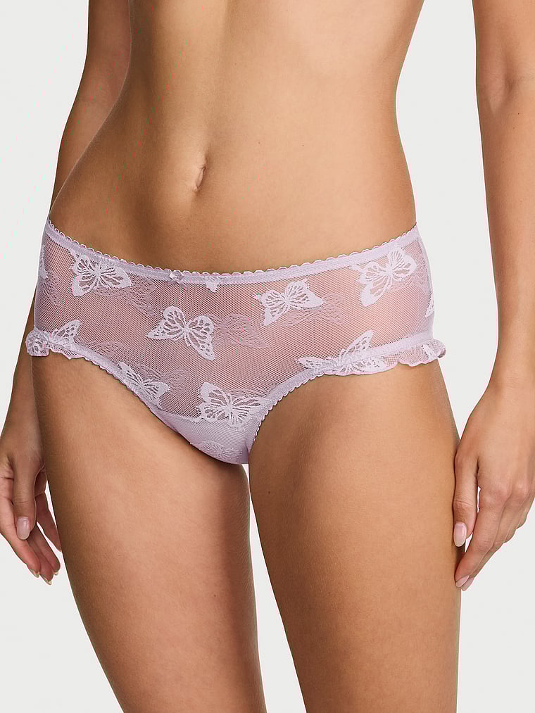 Victoria's Secret, The Lacie Lace Cheeky Panty, Purple, onModelFront, 1 of 3 Ari is 5'9" and wears Small