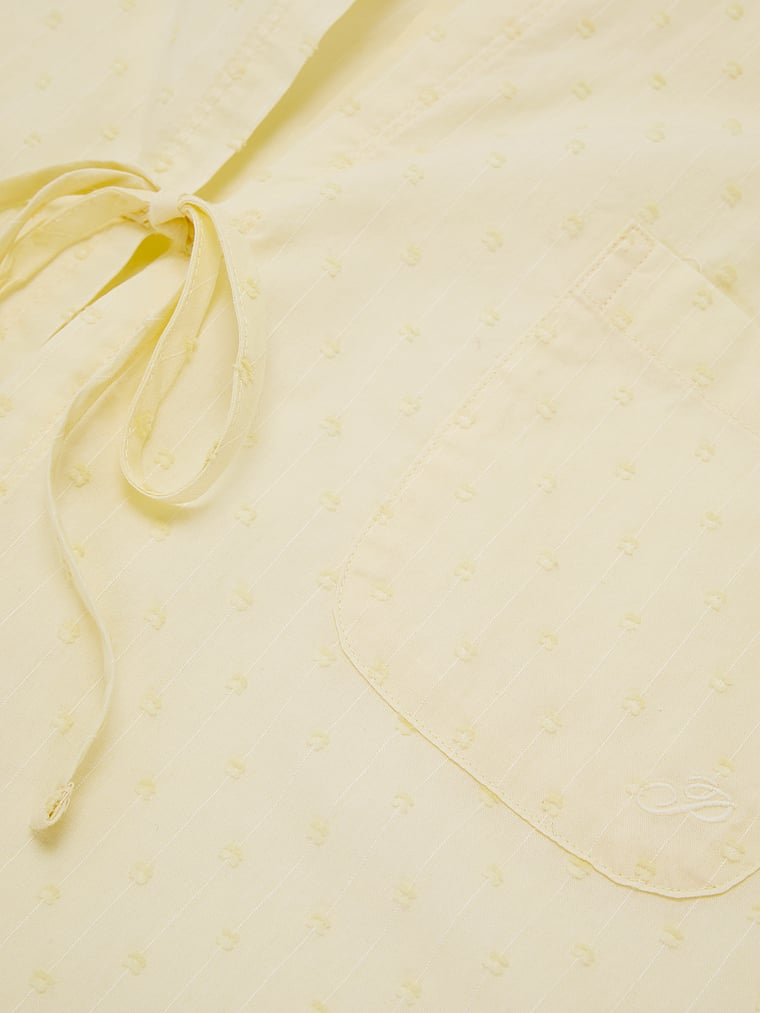 PINK Coastal Cutie Tie-Front Sleepshirt, Palest Yellow, detail, 4 of 4
