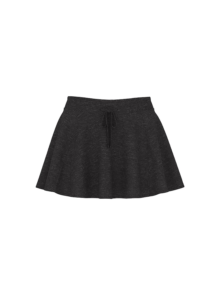 PINK Campus Terry™ Flirty Skort, Charcoal Heather Grey, offModelFront, 3 of 3