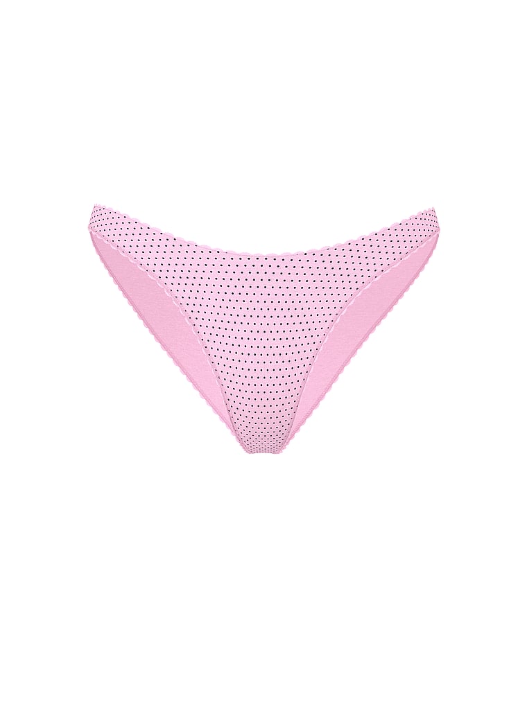 PINK by Frankies Bikinis Golden Hour Cheeky Bottom, Pink Dot, offModelFront, 4 of 4