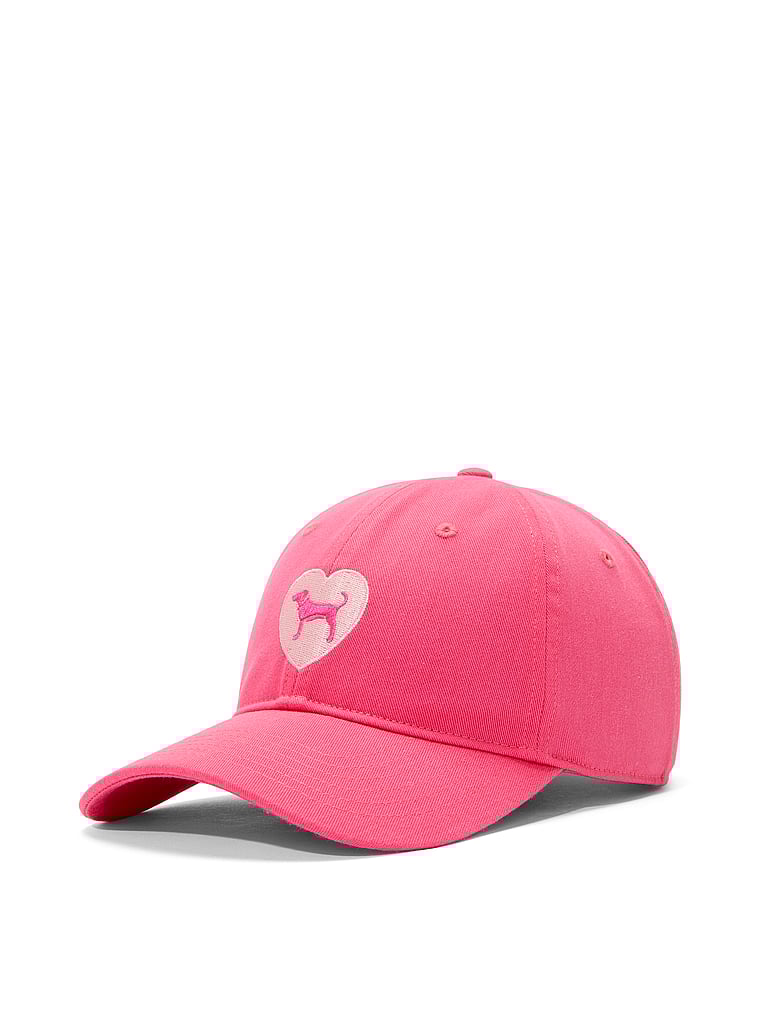 PINK Baseball Hat, Fall For Me Heart & Dog, offModelFront, 2 of 3