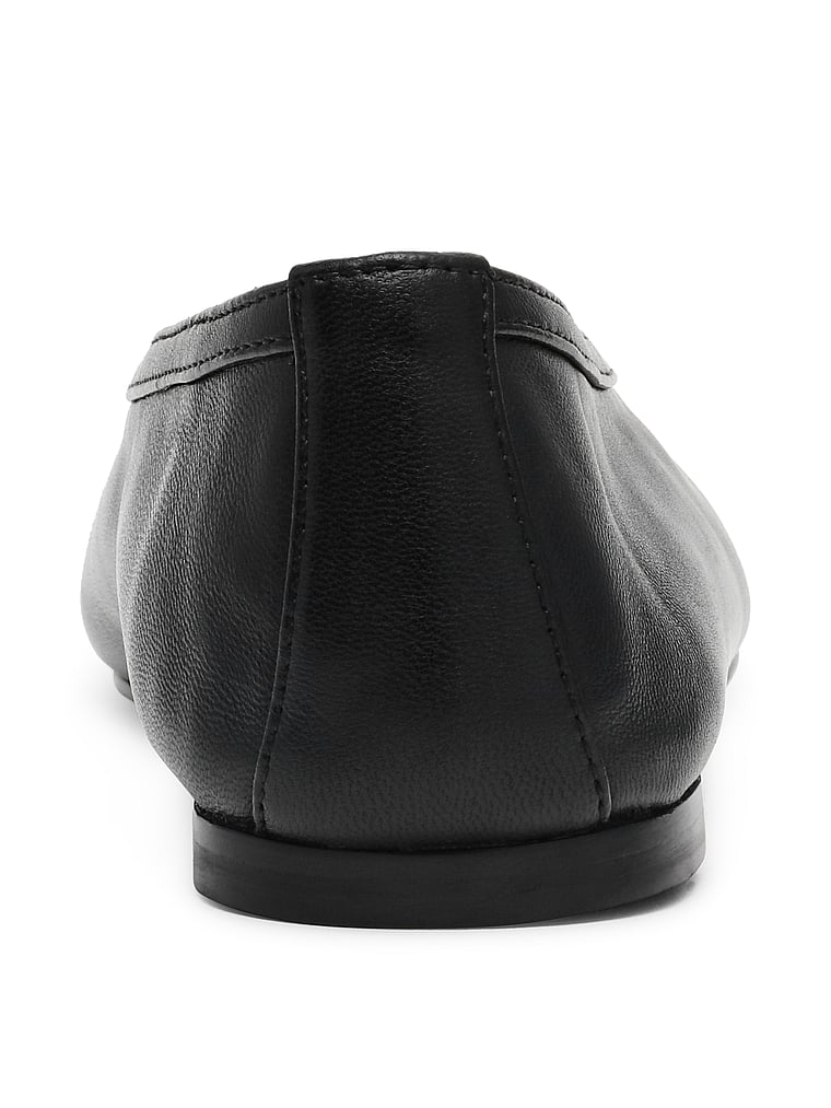 Steve Madden Leni Ballet Flat, Black Leather, onModelBack, 2 of 5