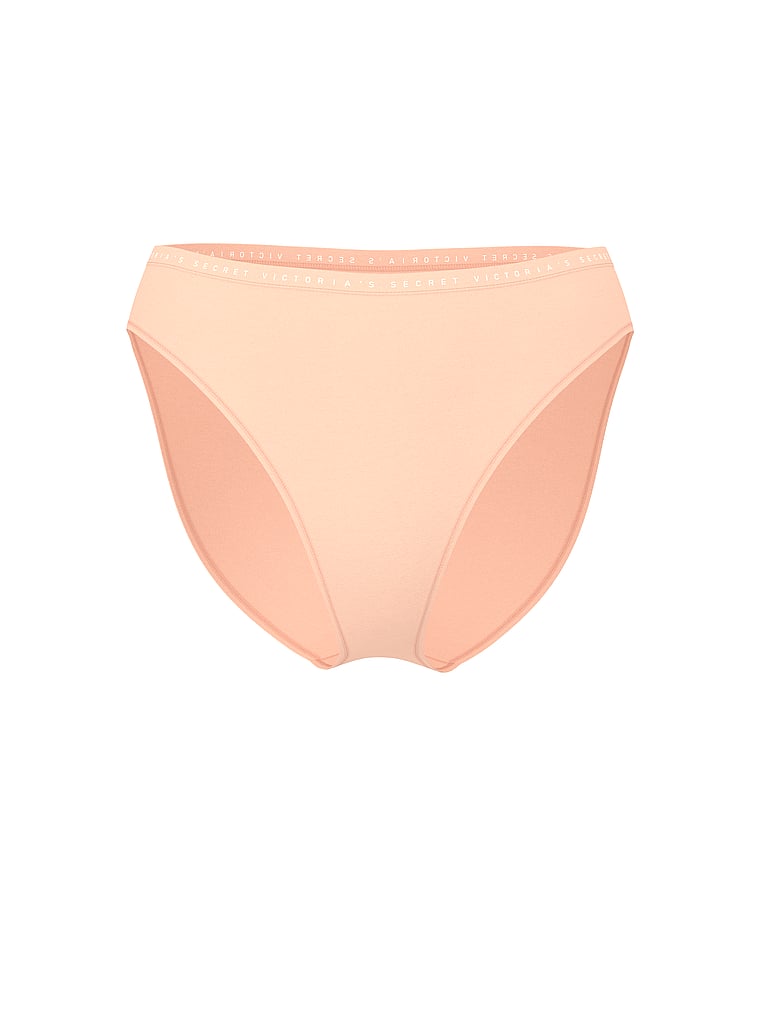 Victoria's Secret, Victoria's Secret Stretch Pointelle High-Leg Brief Panty, Pink Gin, offModelFront, 3 of 3