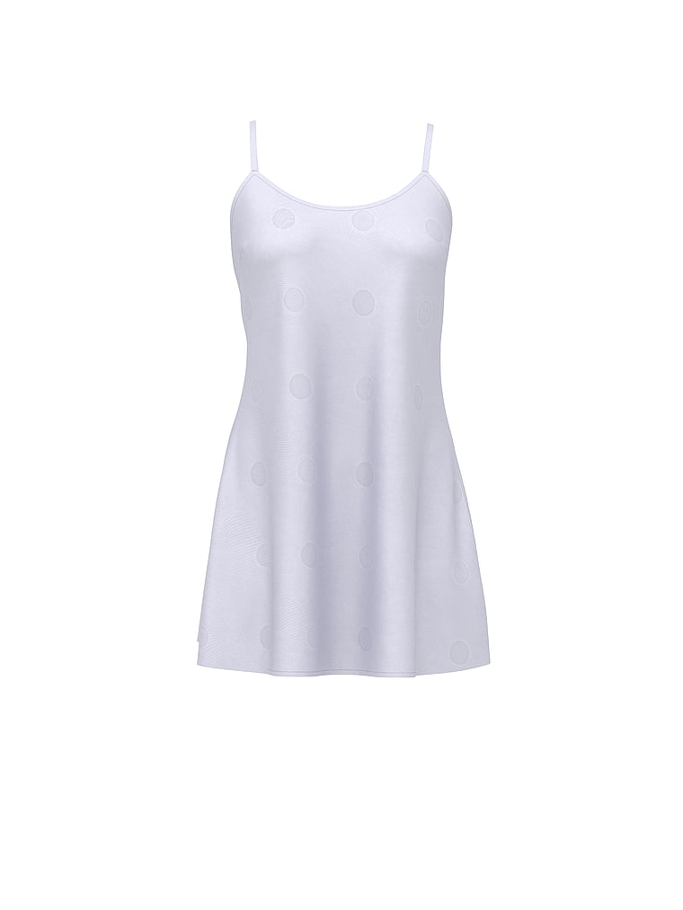 Victoria's Secret, Victoria's Secret Heritage Stripe Satin Mini Slip, Icy Lavender, offModelFront, 3 of 4