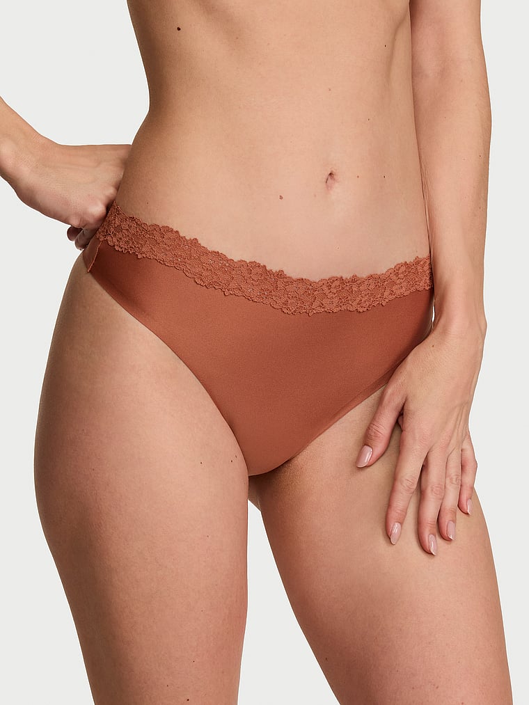 Body by Victoria Flex Shadow Stripe Mid-Rise Thong Panty