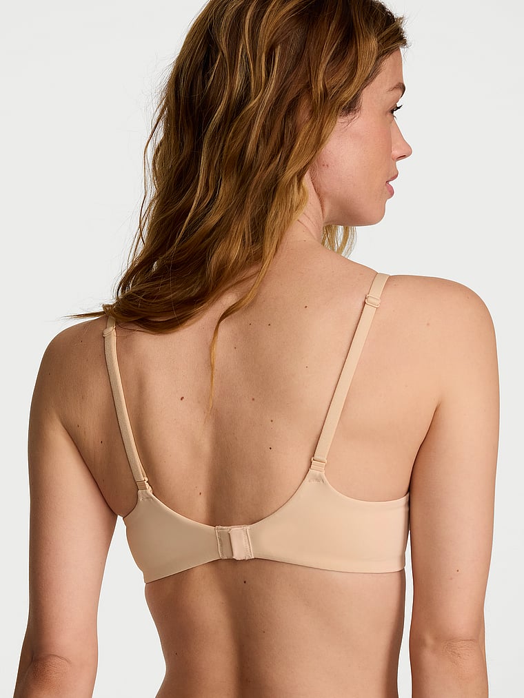 Victoria's Secret, The T-shirt Perfect Shape Smooth Push-Up Bra, Marzipan, onModelBack, 2 of 3 Maggie is 5'7" or 170cm and wears 32B or Small
