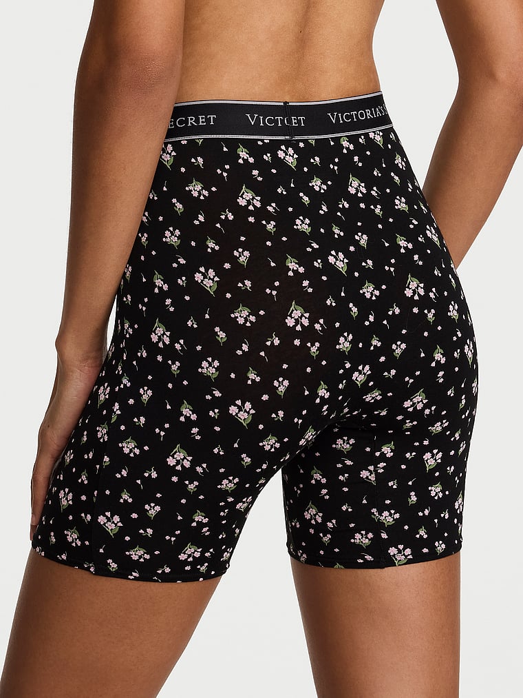 Victoria's Secret, Cotton Logo Cotton High-Waist Boxer Brief, Black Floral, onModelBack, 2 of 2 Anyeline is 5'10" and wears Small