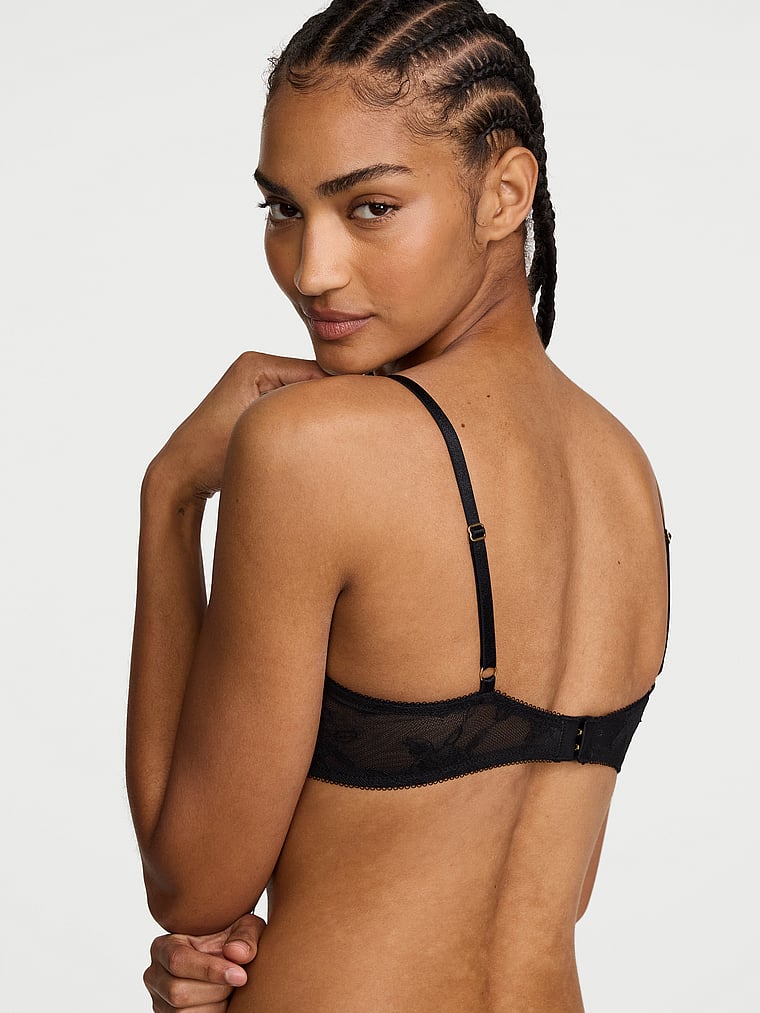 Victoria's Secret, Very Sexy Rose Lace Lightly Lined Plunge Bra, Black, onModelBack, 2 of 3 Anyeline is 5'10" and wears 34B or Small