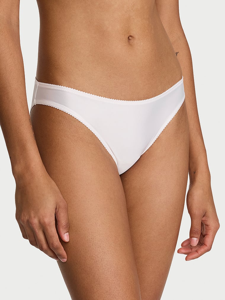 Victoria's Secret, Dream Angels Lace-Trim Bikini Panty, Coconut White, onModelFront, 1 of 4 Anyeline is 5'10" and wears Small