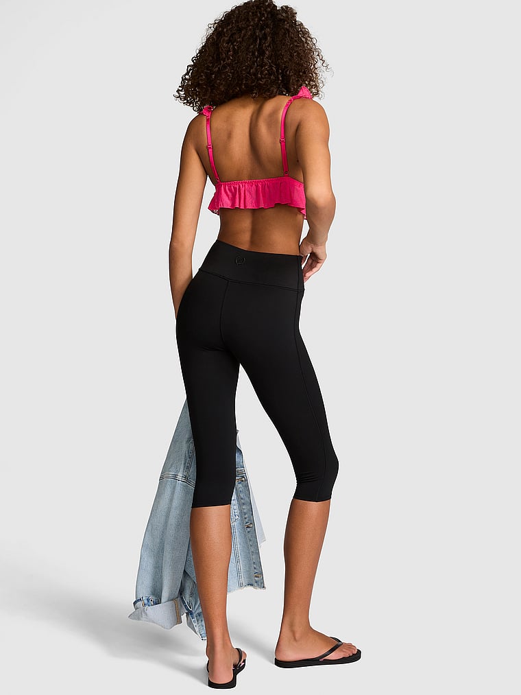 PINK PINK Relay™ Capri Leggings, Pure Black, onModelBack, 2 of 3