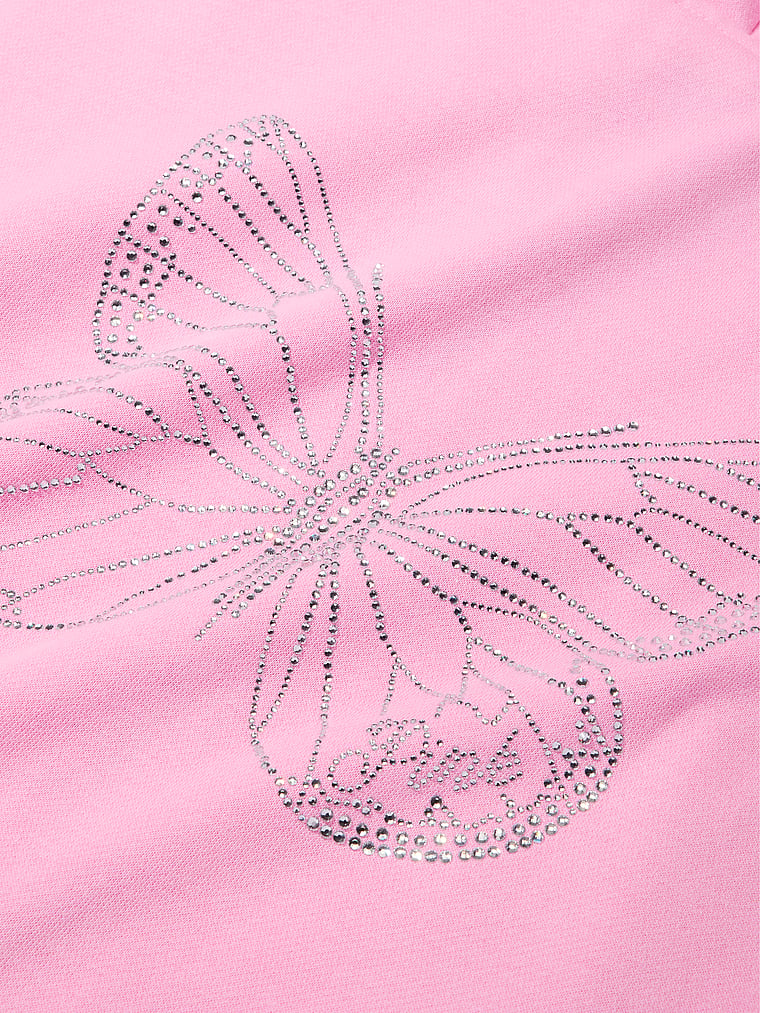 PINK All-Day Cotton™ Side-Ruched Tube Top, Pink Lollipop Bling, onModelBack, 2 of 5