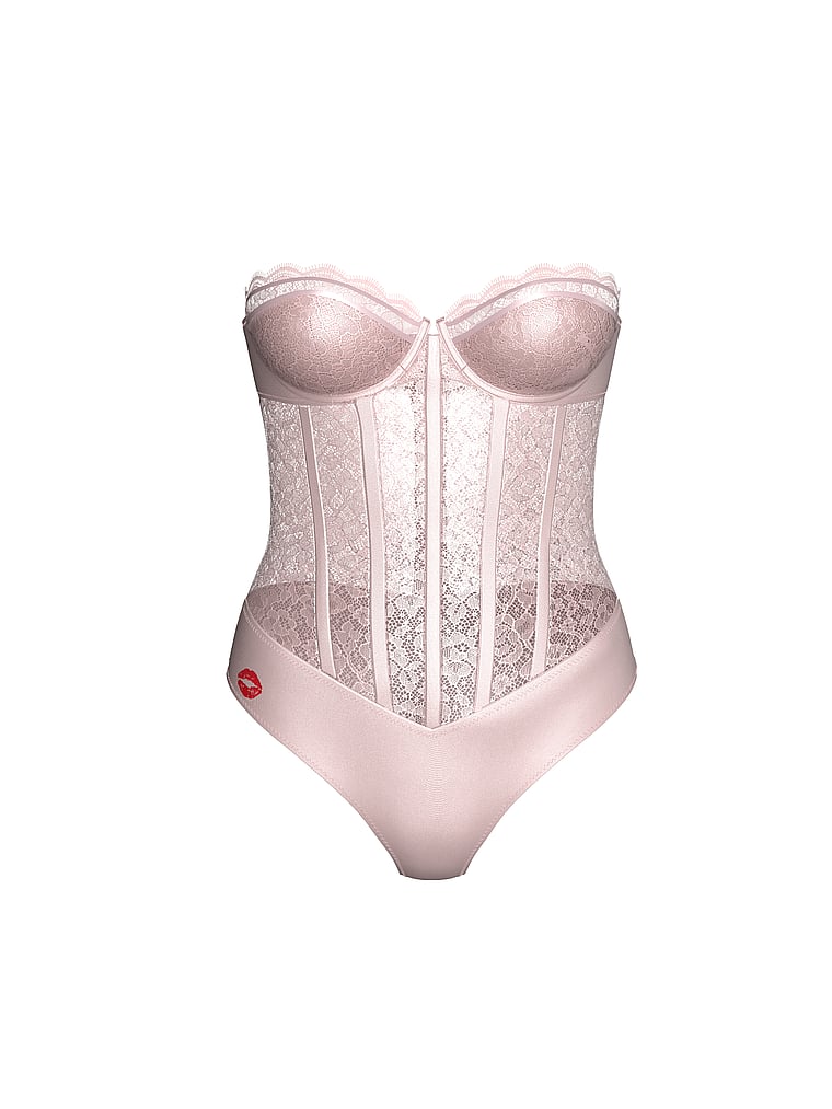 Tease Lace Strapless Corset Bodysuit