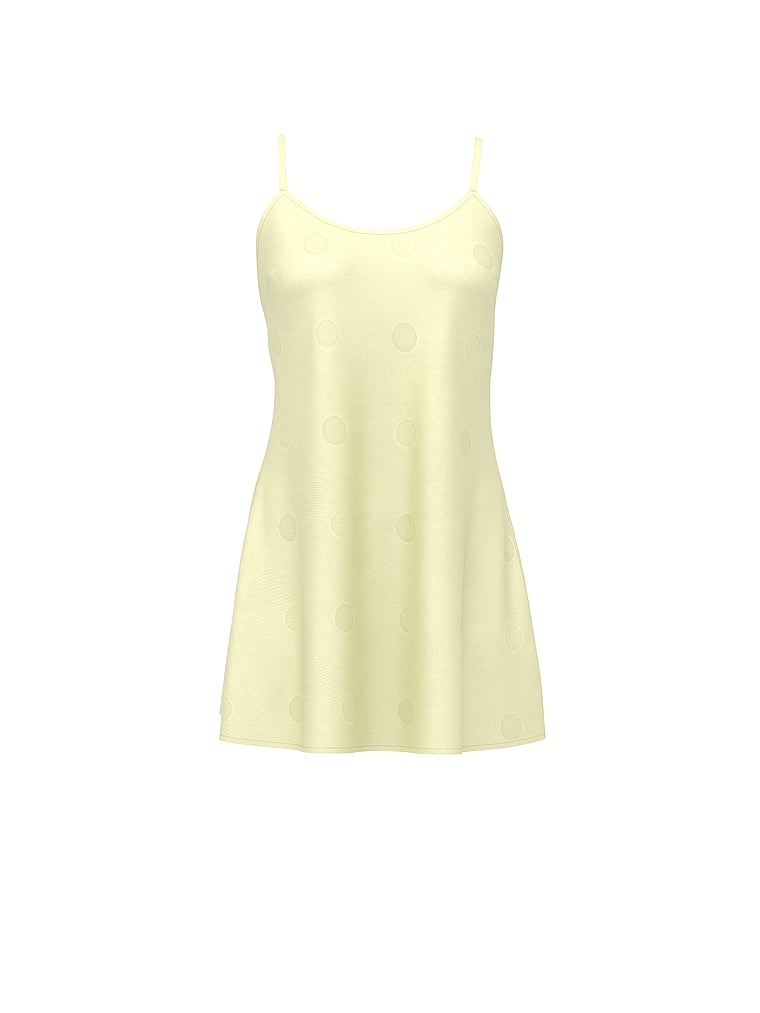 Victoria's Secret, Victoria's Secret Signature Satin Slip Dress, Lemonade, offModelFront, 3 of 4