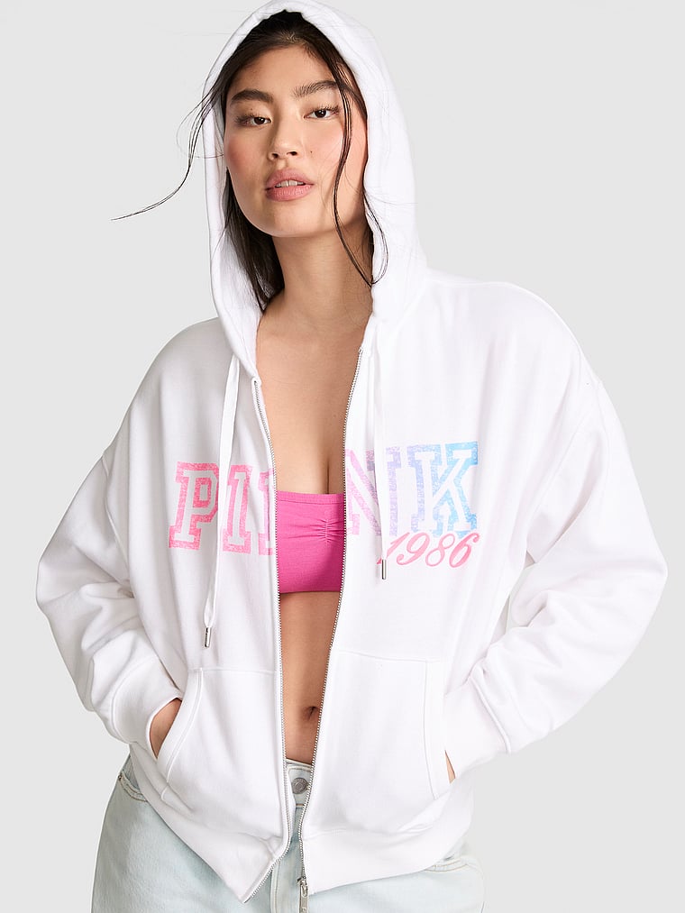 Buy Campus Fleece™ Full-Zip Hoodie, White - Order Hoodies