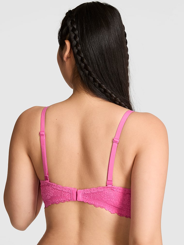PINK Wink PINK Wink™ Undercover Lift Unlined Demi Bra, Pink Balloon, onModelBack, 2 of 3 Gloria is 5'9" or 175cm and wears 34D or Small