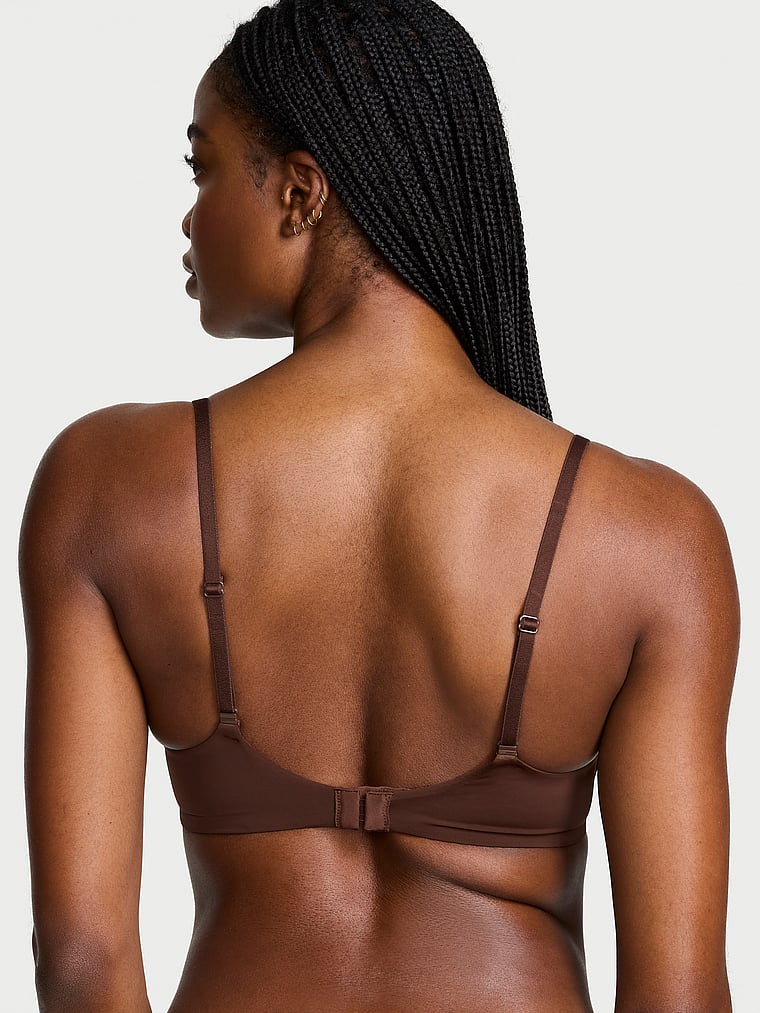 Victoria's Secret, The T-shirt Lightly Lined Wireless Bra, Ganache, onModelBack, 2 of 3