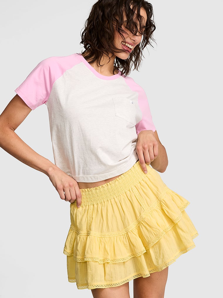 PINK Frill Seeker Ruﬄe Skort, Lemon Tree, onModelSide, 3 of 5