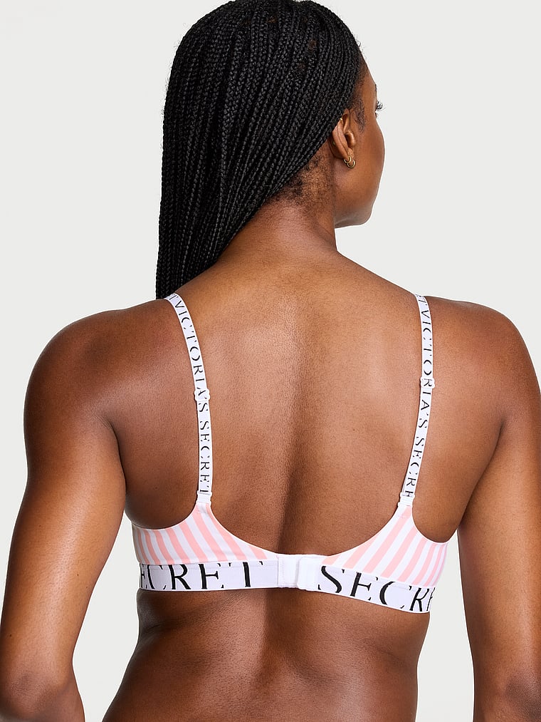 Victoria's Secret, The T-shirt The CoolBra™ Lightly Lined Demi, Pink Stripe, onModelBack, 2 of 4