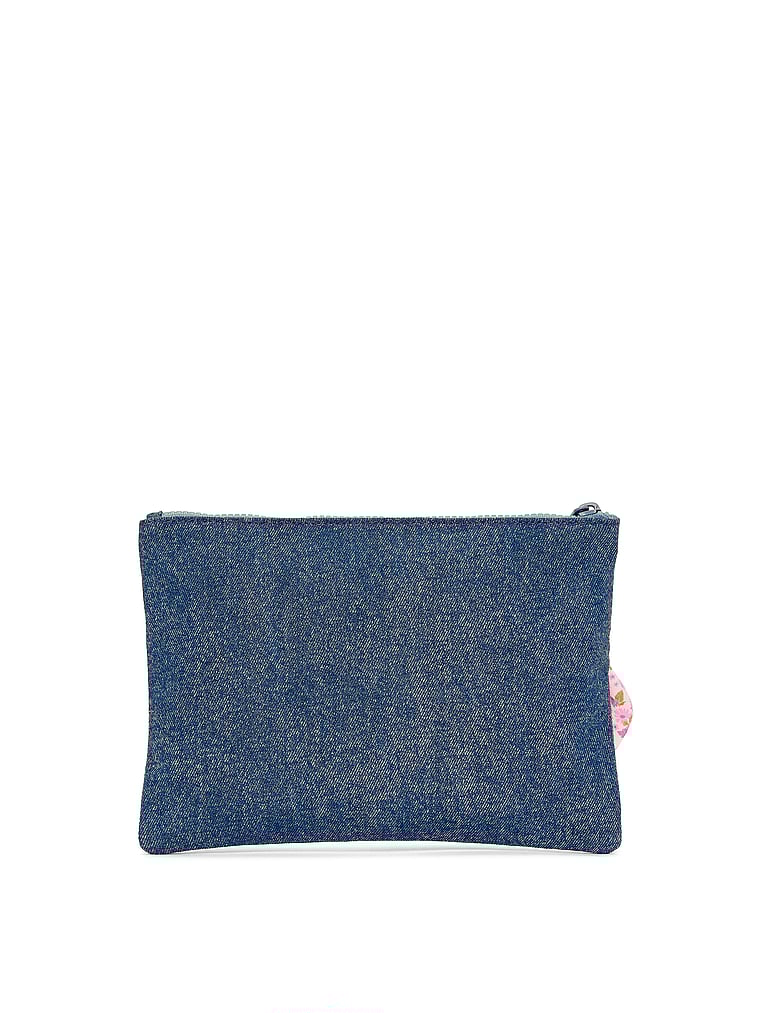 PINK Nylon Zip Pouch, Denim, detail, 3 of 3