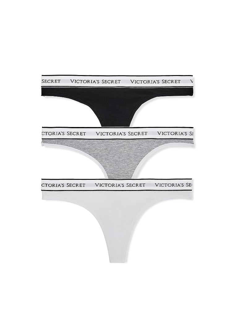 5-Pack Exploded Logo Cotton Thong Panties