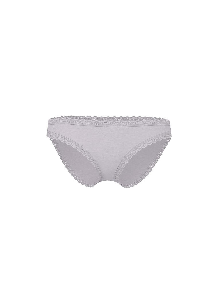 Cotton Pointelle Lace-Waist Bikini