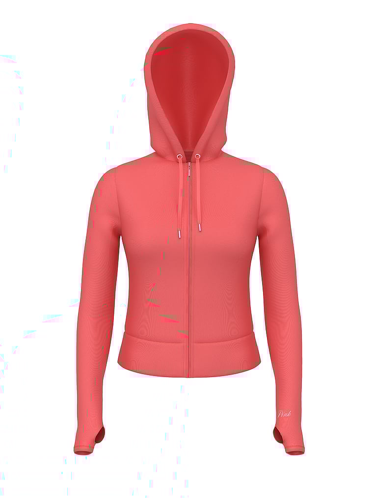 Iridescent Shrunken Full-Zip Hoodie