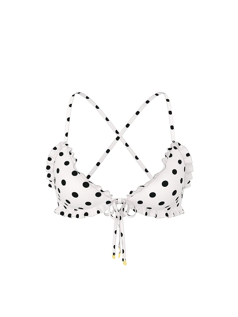 Tease Ruffle Triangle Bralette Bikini Top