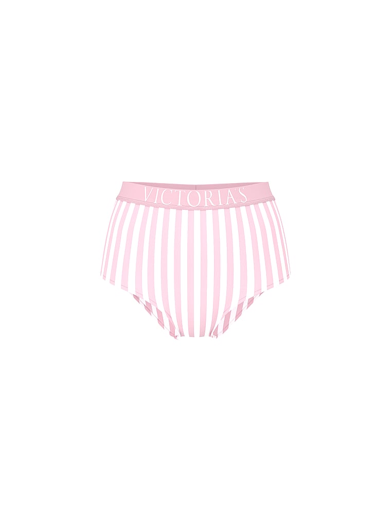 Victoria's Secret, Cotton Logo Cotton Modern Brief Panty, Pretty Blossom Stripes, offModelFront, 2 of 4