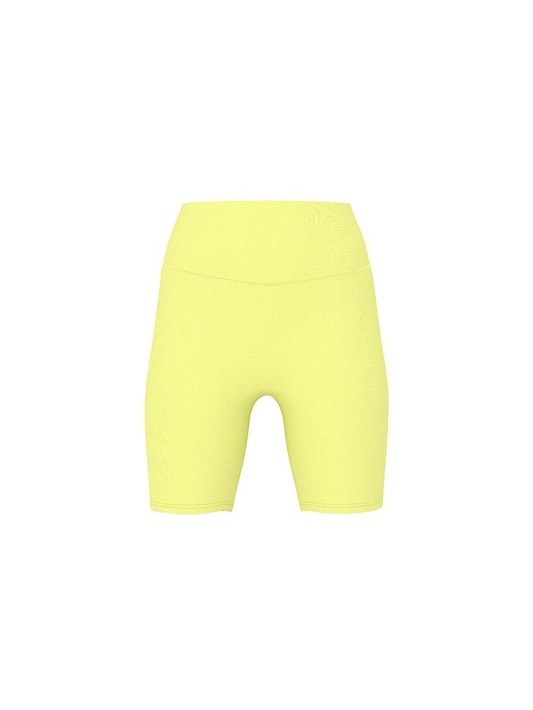 PINK Soft Seamless Bike Shorts, Lime Citron, offModelFront, 3 of 3
