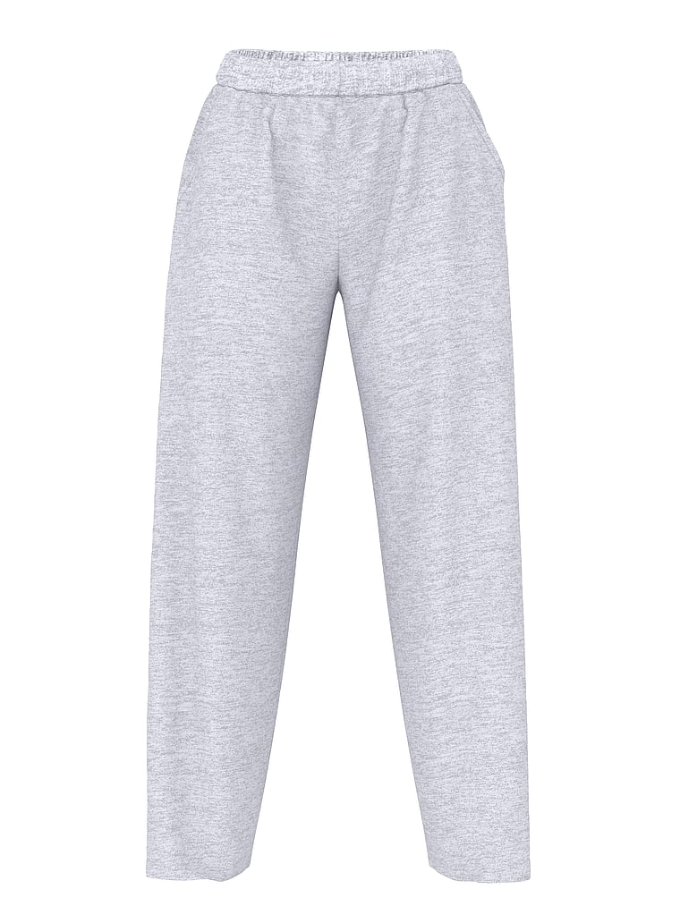 PINK by Frankies Bikinis Berry Fleece Sweatpants, Medium Heather Grey, onModelSide, 3 of 4